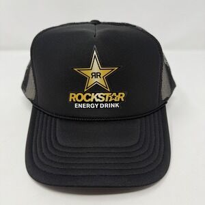 Rockstar Energy Drink Hat Cap Snapback Trucker Mesh Black Promo